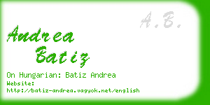 andrea batiz business card